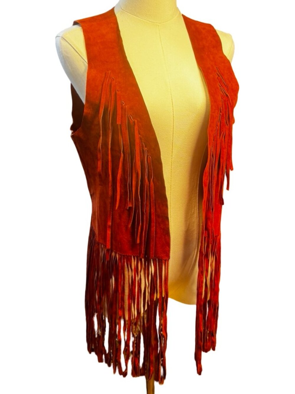 Custom Made One-of-a-Kind Brown Suede Fringe Vest – XS